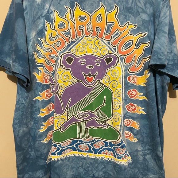 Vintage 1995 Grateful Dead Liquid Blue INSPIRATION Dancing Bear Tee - Picture 2 of 6